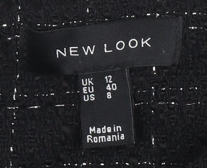 New Look Women’s Black Cropped Check Jacket UK 12
