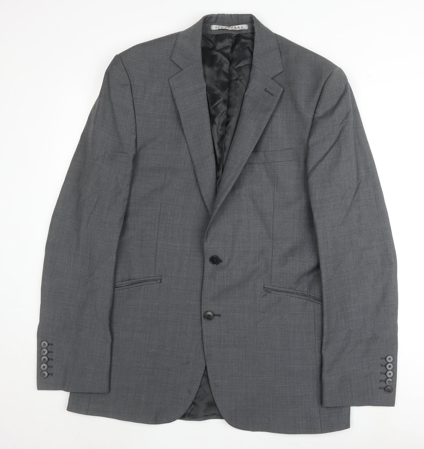 Alexandre Savile Row Grey Wool Men's Blazer 40L