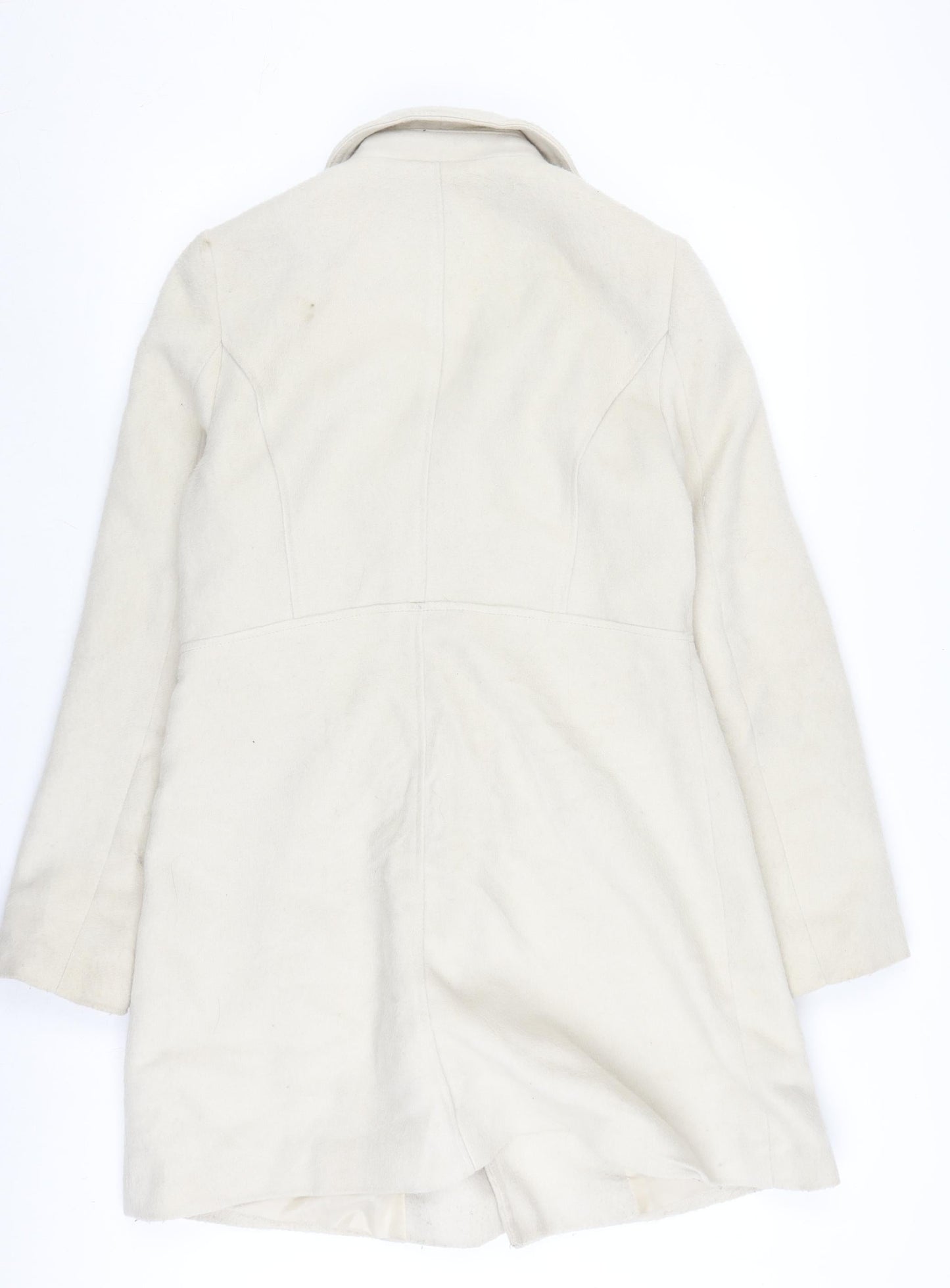 Womens UK Size 12 New Look Ivory Pea Coat
