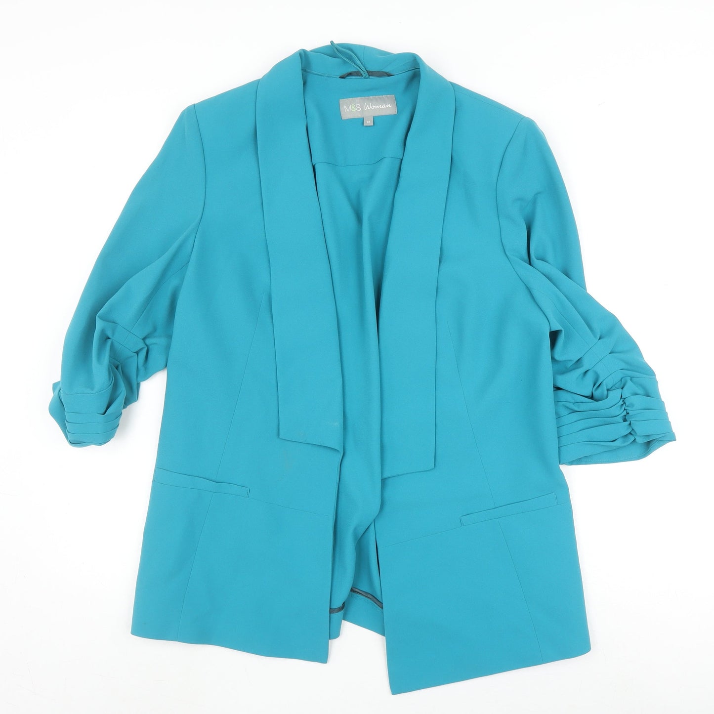 Marks and Spencer Women's Blue Blazer Size 14 Relaxed Fit