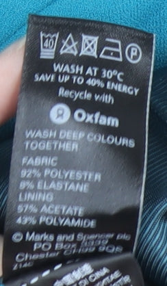 Marks and Spencer Women's Blue Blazer Size 14 Relaxed Fit