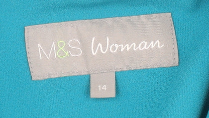 Marks and Spencer Women's Blue Blazer Size 14 Relaxed Fit