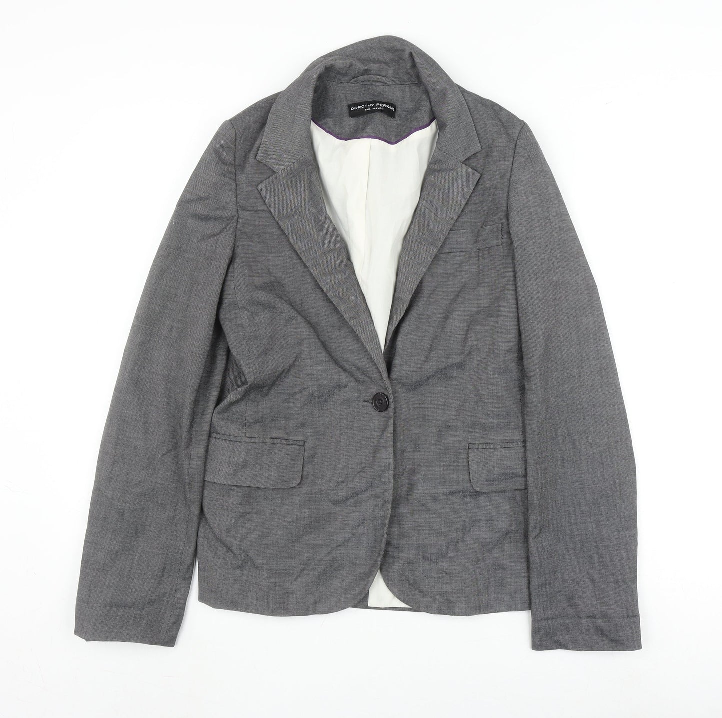 Dorothy Perkins Women's Grey Blazer Size 8 - Elegant Business Jacket