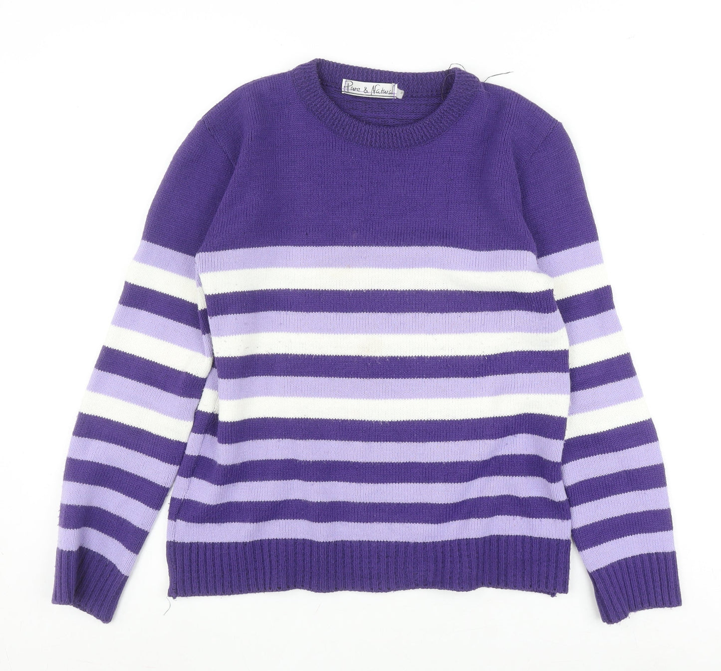 Womens UK Size M Pure & Natural Purple Pullover Jumper
