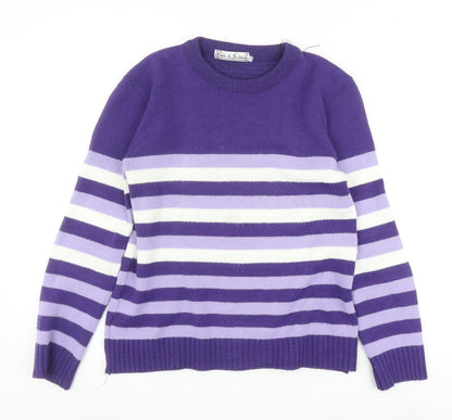 Womens UK Size M Pure & Natural Purple Pullover Jumper