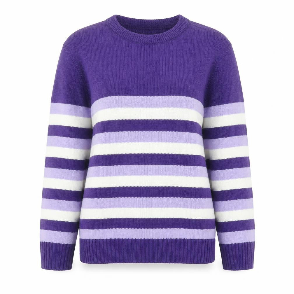 Womens UK Size M Pure & Natural Purple Pullover Jumper