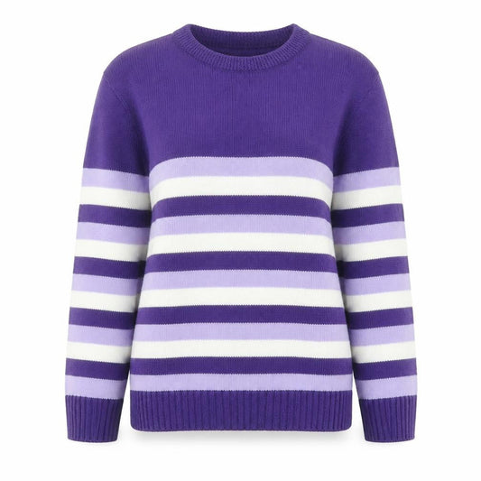 Womens UK Size M Pure & Natural Purple Pullover Jumper