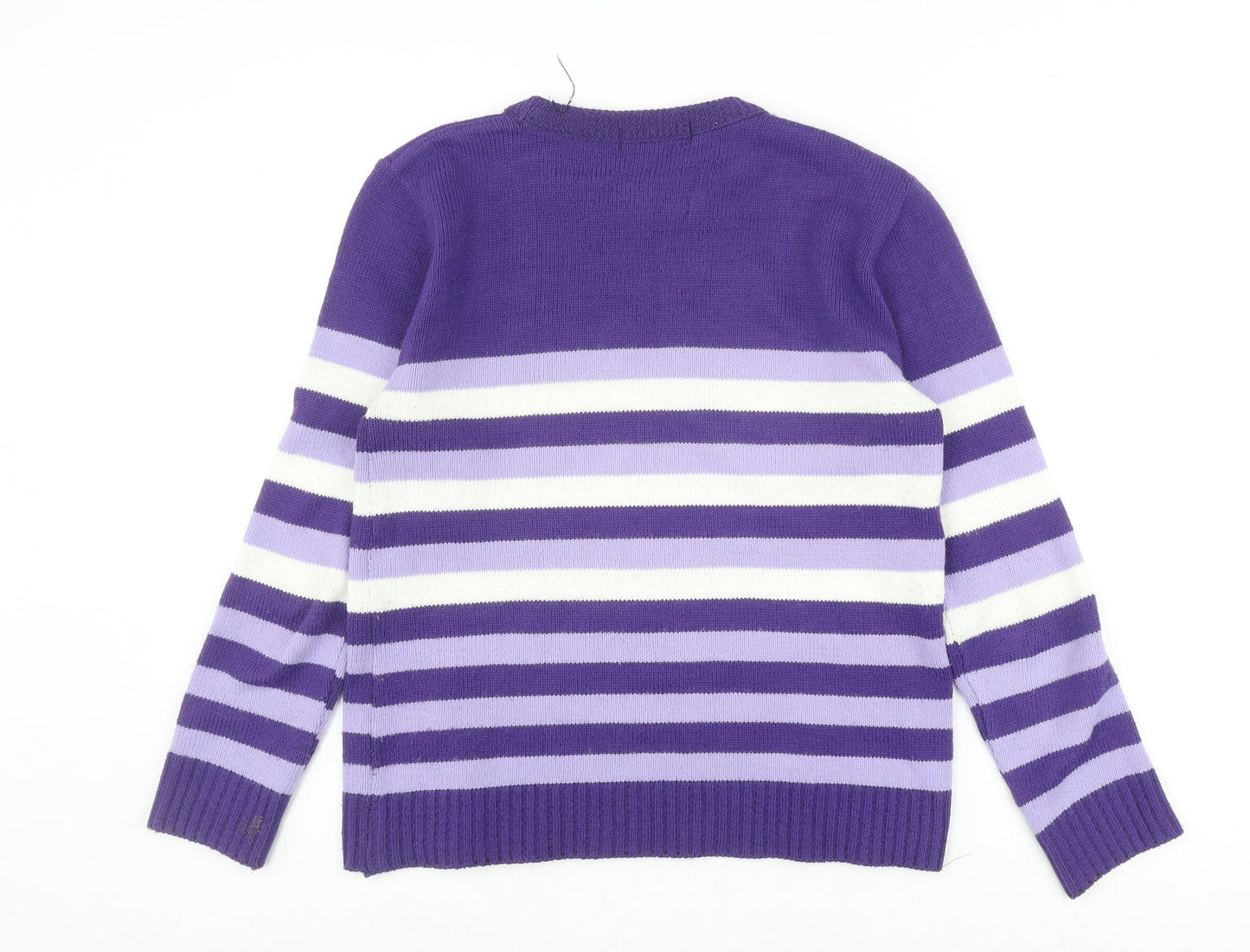Womens UK Size M Pure & Natural Purple Pullover Jumper