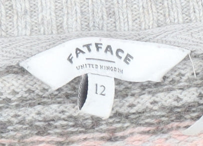 Womens UK Size 12 Fat Face Grey Pullover Jumper