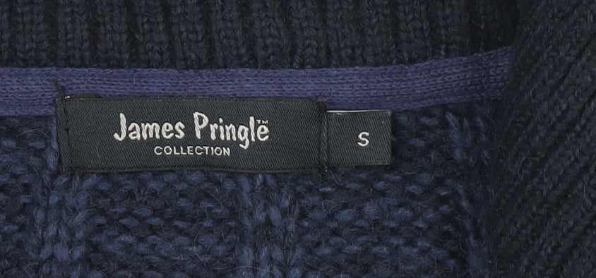 James Pringle Men's Blue Full Zip Jumper Size S