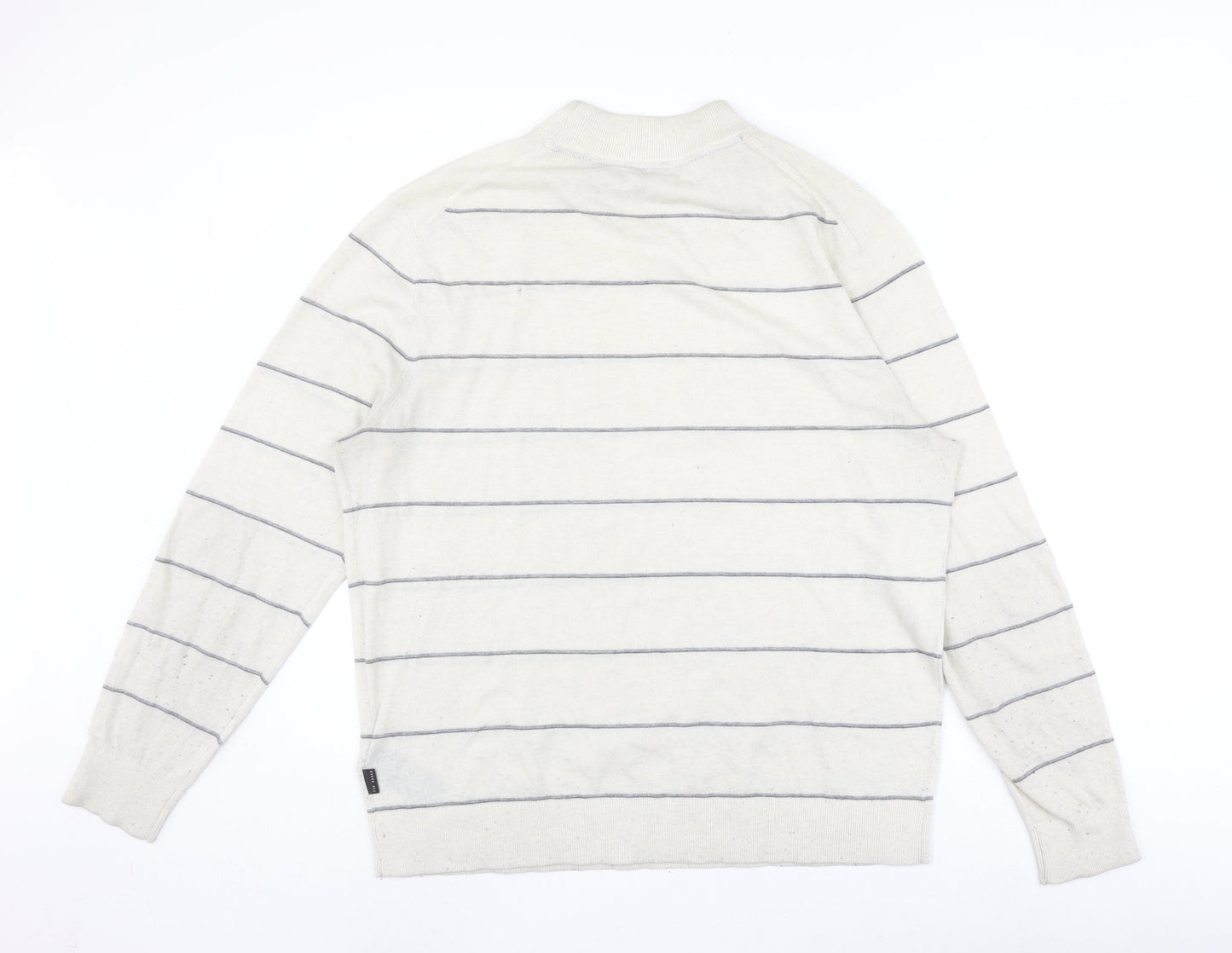 Ted Baker Ivory Striped Crew Neck Men's Pullover Jumper