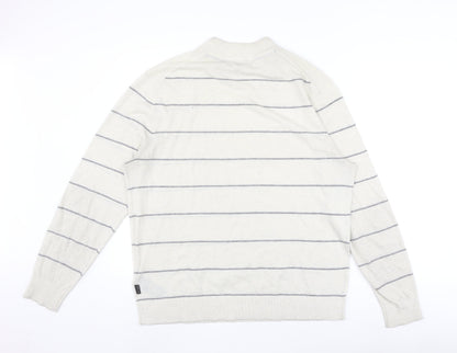 Ted Baker Ivory Striped Crew Neck Men's Pullover Jumper