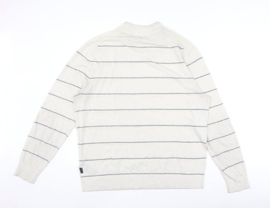 Ted Baker Ivory Striped Crew Neck Men's Pullover Jumper