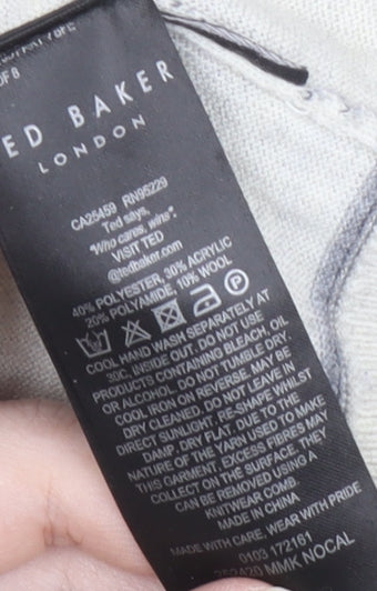 Ted Baker Ivory Striped Crew Neck Men's Pullover Jumper