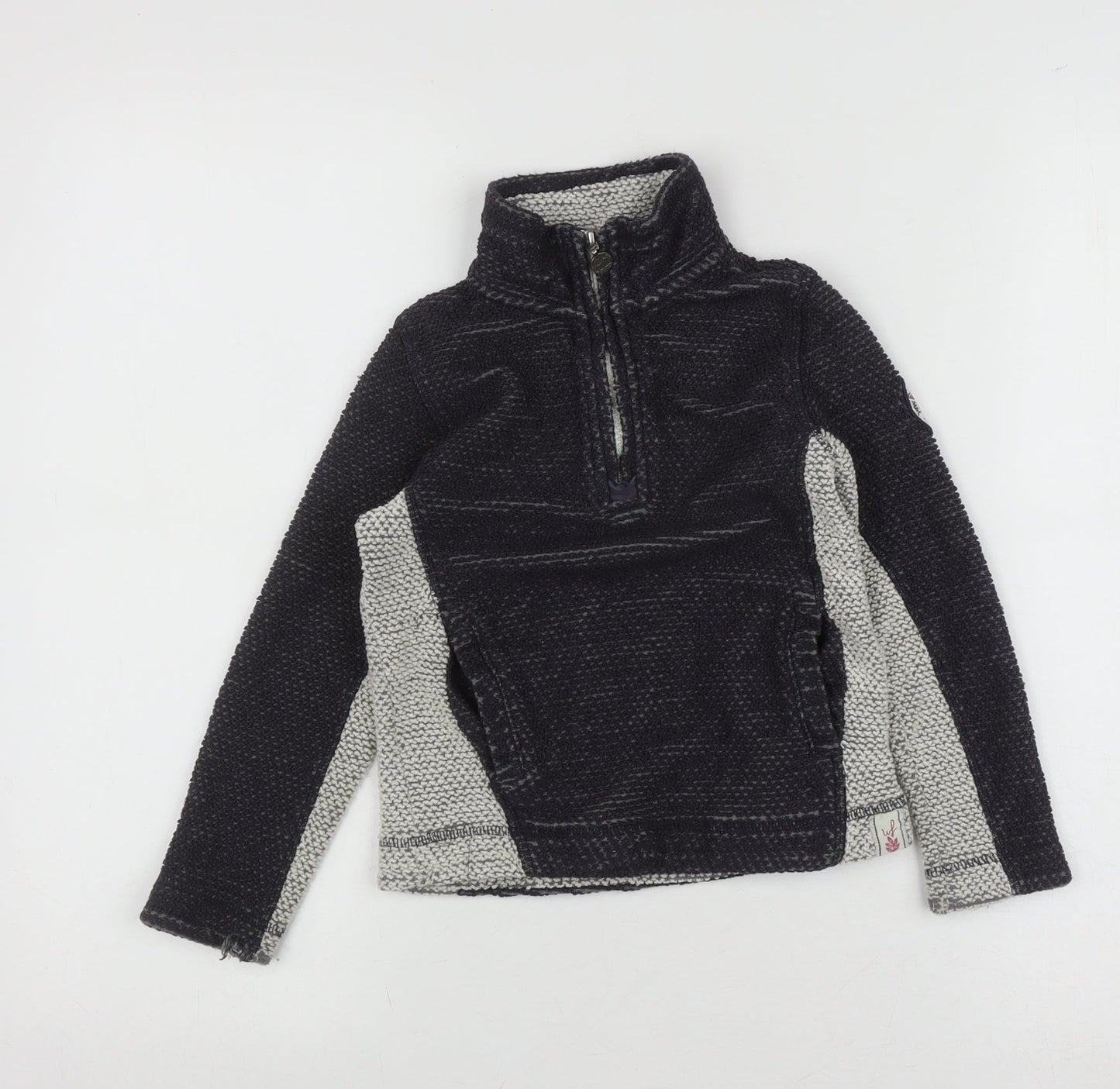 Weird Fish Girls Black 1/4 Zip Sweatshirt Size 5-6 Years