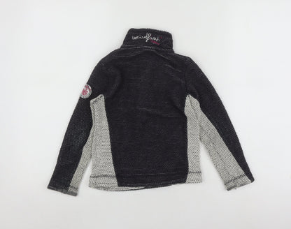 Weird Fish Girls Black 1/4 Zip Sweatshirt Size 5-6 Years