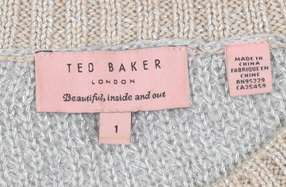 Womens UK Size S Ted Baker Beige Pullover Jumper
