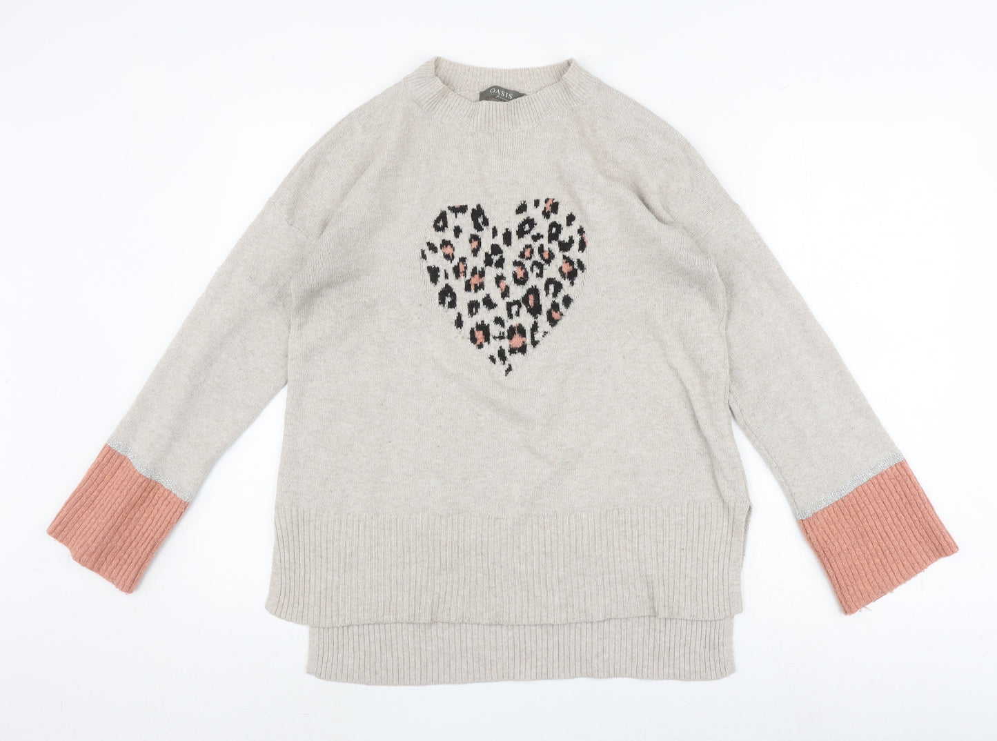 Womens UK Size S Oasis Beige Pullover Jumper