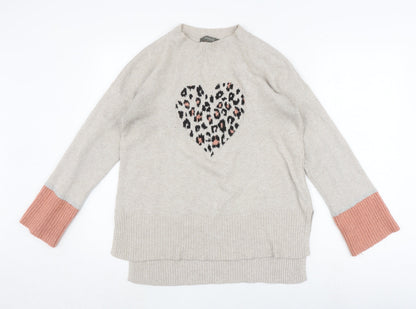 Womens UK Size S Oasis Beige Pullover Jumper