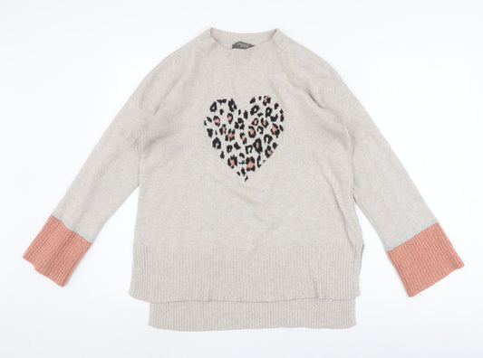 Womens UK Size S Oasis Beige Pullover Jumper