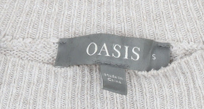Womens UK Size S Oasis Beige Pullover Jumper
