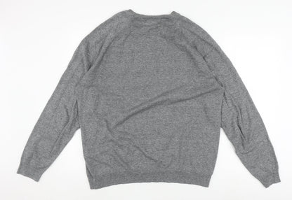 Superdry Men's Grey 2XL Crew Neck Cotton Jumper