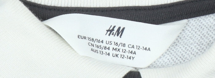 H&M Girls Black Floral Sweatshirt Pullover 13-14 Years