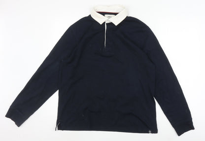 Marks and Spencer Men's Black Long Sleeve Polo - M