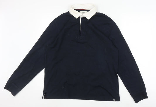 Marks and Spencer Men's Black Long Sleeve Polo - M