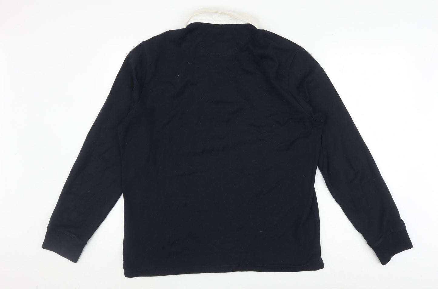 Marks and Spencer Men's Black Long Sleeve Polo - M