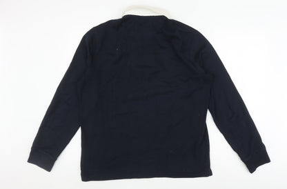 Marks and Spencer Men's Black Long Sleeve Polo - M