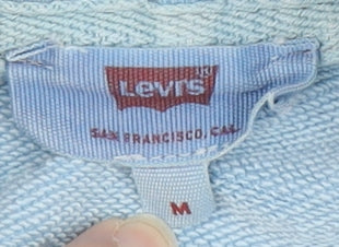 Mens UK Size M Levi's Blue Pullover Hoodie