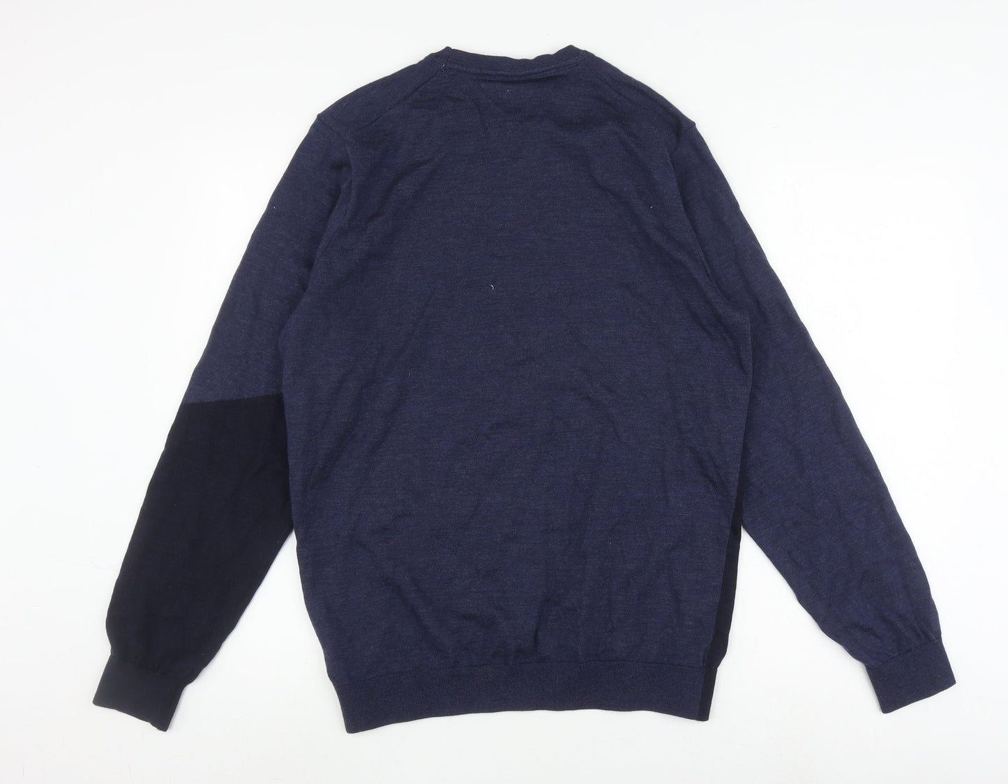 Adidas Men's Blue Medium Pullover Jumper, Wool Blend