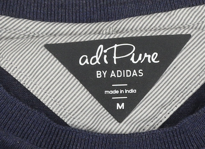 Adidas Men's Blue Medium Pullover Jumper, Wool Blend