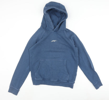 Next Boys Blue Hoodie Age 12-13 Pullover Logo Graphic