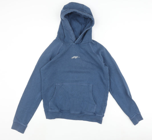 Next Boys Blue Hoodie Age 12-13 Pullover Logo Graphic