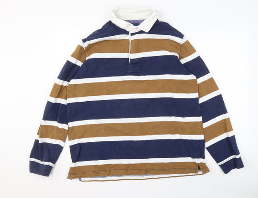 Cotton Traders Men's Multicoloured Striped Polo L