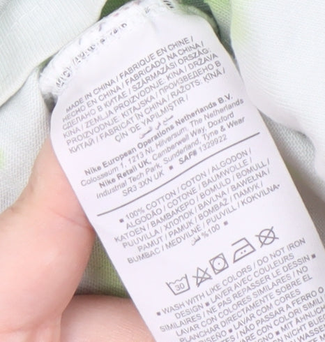 Nike Men's Green Tie-Dye T-Shirt - Medium, Casual, Iconic Style