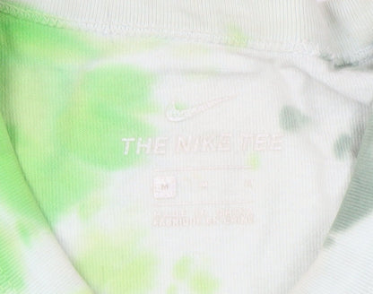 Nike Men's Green Tie-Dye T-Shirt - Medium, Casual, Iconic Style