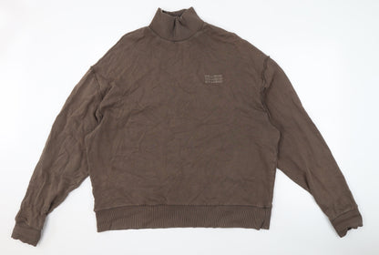 Mens UK Size S COLLUSION Brown Pullover Sweatshirt