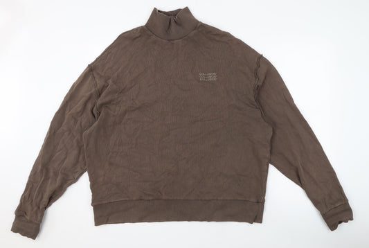 Mens UK Size S COLLUSION Brown Pullover Sweatshirt