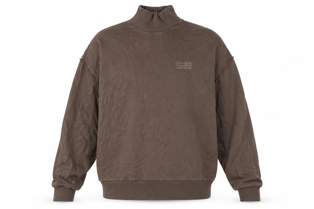 Mens UK Size S COLLUSION Brown Pullover Sweatshirt