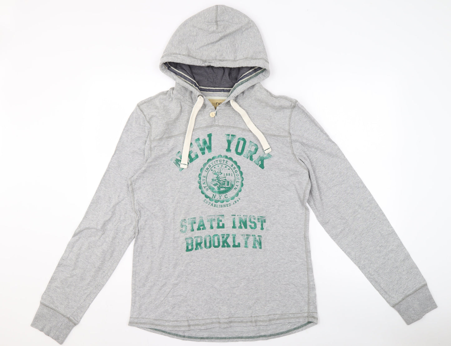 Mens UK Size M NEXT Grey Pullover Hoodie