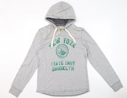 Mens UK Size M NEXT Grey Pullover Hoodie