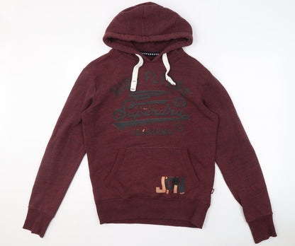 Superdry Men's Red Hoodie S Pullover Graphic Logo