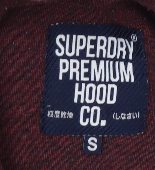 Superdry Men's Red Hoodie S Pullover Graphic Logo