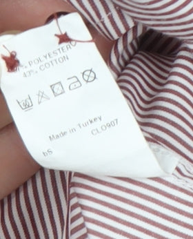 River Island Men's XL Red Striped Casual Dress Shirt