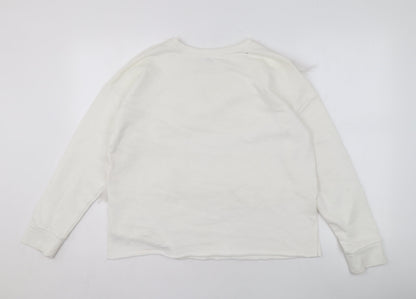 River Island Women’s White Fur Trim Pullover Sweatshirt S