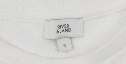 River Island Women’s White Fur Trim Pullover Sweatshirt S