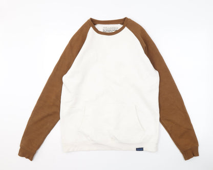 Mens UK Size S Pull & Bear Brown Pullover Sweatshirt